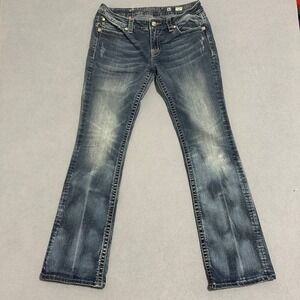 Miss Me Bootcut Jeans Signature Rise Distressed Embellished Denim Womens Size 32